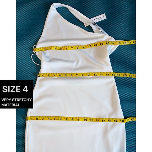 Alice + Olivia Rosia Off White One Shoulder Cut Out Cocktail Mini Dress - Picture 9 of 16